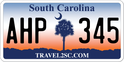 SC license plate AHP345