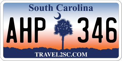SC license plate AHP346