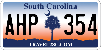 SC license plate AHP354