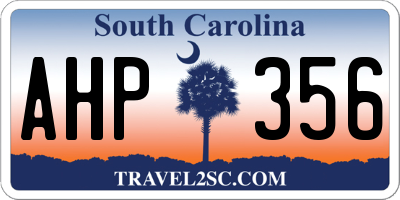 SC license plate AHP356