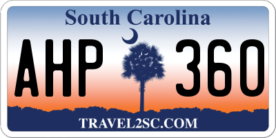 SC license plate AHP360