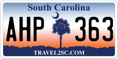 SC license plate AHP363