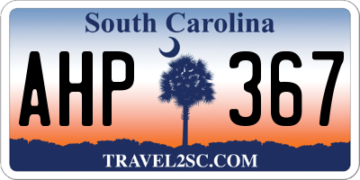 SC license plate AHP367