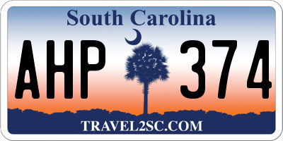 SC license plate AHP374