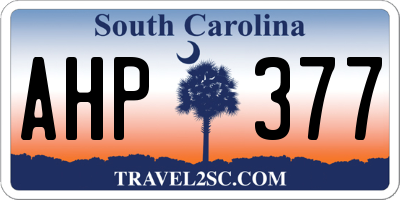 SC license plate AHP377