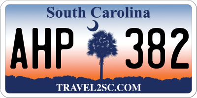 SC license plate AHP382