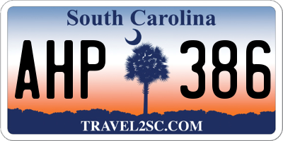 SC license plate AHP386