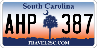 SC license plate AHP387