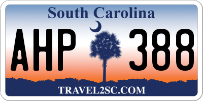SC license plate AHP388