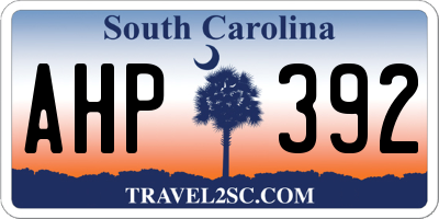 SC license plate AHP392