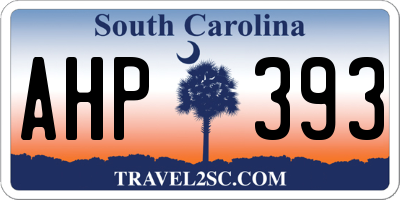 SC license plate AHP393