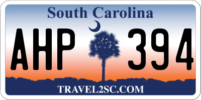 SC license plate AHP394