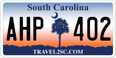 SC license plate AHP402