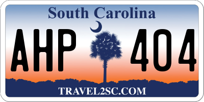 SC license plate AHP404