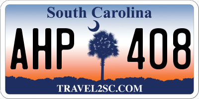 SC license plate AHP408
