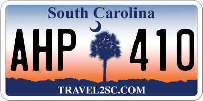 SC license plate AHP410