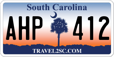 SC license plate AHP412