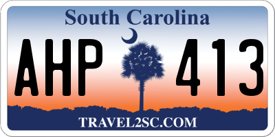 SC license plate AHP413
