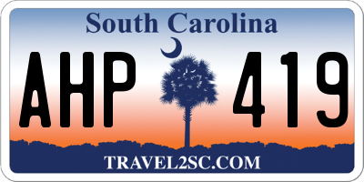 SC license plate AHP419
