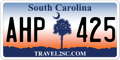 SC license plate AHP425