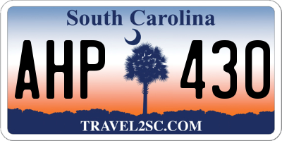 SC license plate AHP430
