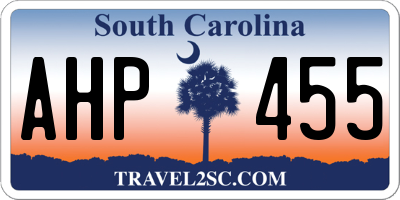 SC license plate AHP455