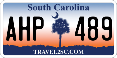 SC license plate AHP489