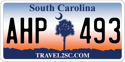 SC license plate AHP493