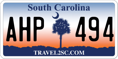 SC license plate AHP494