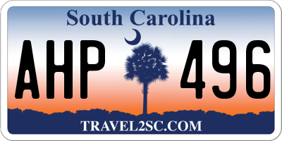 SC license plate AHP496