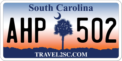 SC license plate AHP502