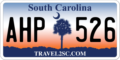 SC license plate AHP526