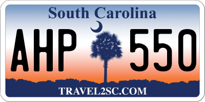SC license plate AHP550
