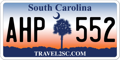 SC license plate AHP552