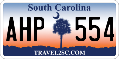 SC license plate AHP554