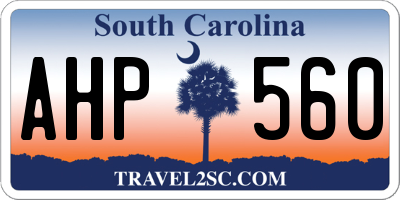 SC license plate AHP560