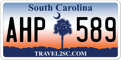 SC license plate AHP589