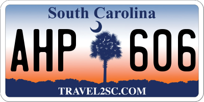 SC license plate AHP606