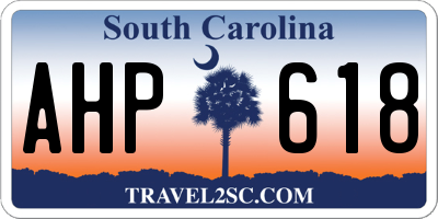 SC license plate AHP618