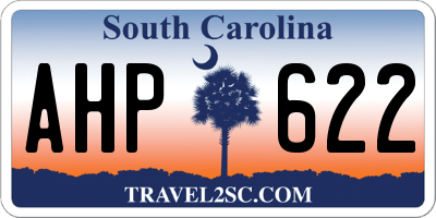 SC license plate AHP622
