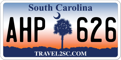 SC license plate AHP626