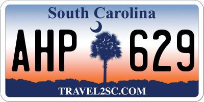 SC license plate AHP629