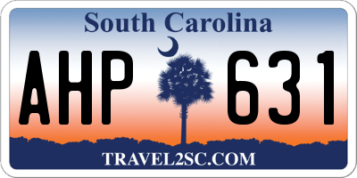 SC license plate AHP631