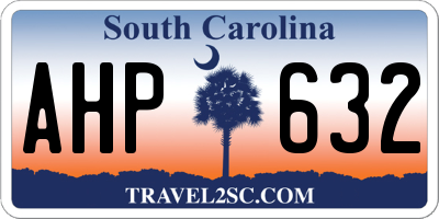 SC license plate AHP632