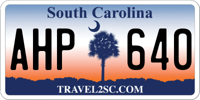 SC license plate AHP640