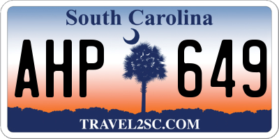 SC license plate AHP649