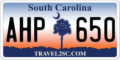 SC license plate AHP650