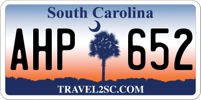 SC license plate AHP652