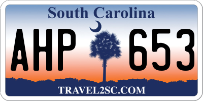 SC license plate AHP653