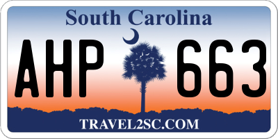 SC license plate AHP663